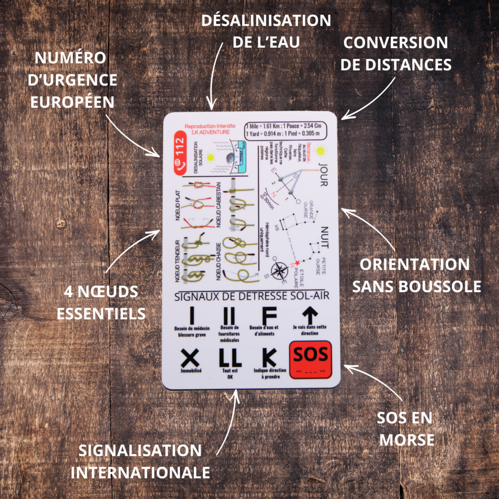 carte de survie de poche